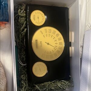 kate spade Black and Yellow Speedometer Clutch